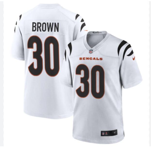 Men Cincinnati Bengals Nike #30 Chase Brown white 2024 NFL Game Jersey->indianapolis colts->NFL Jersey